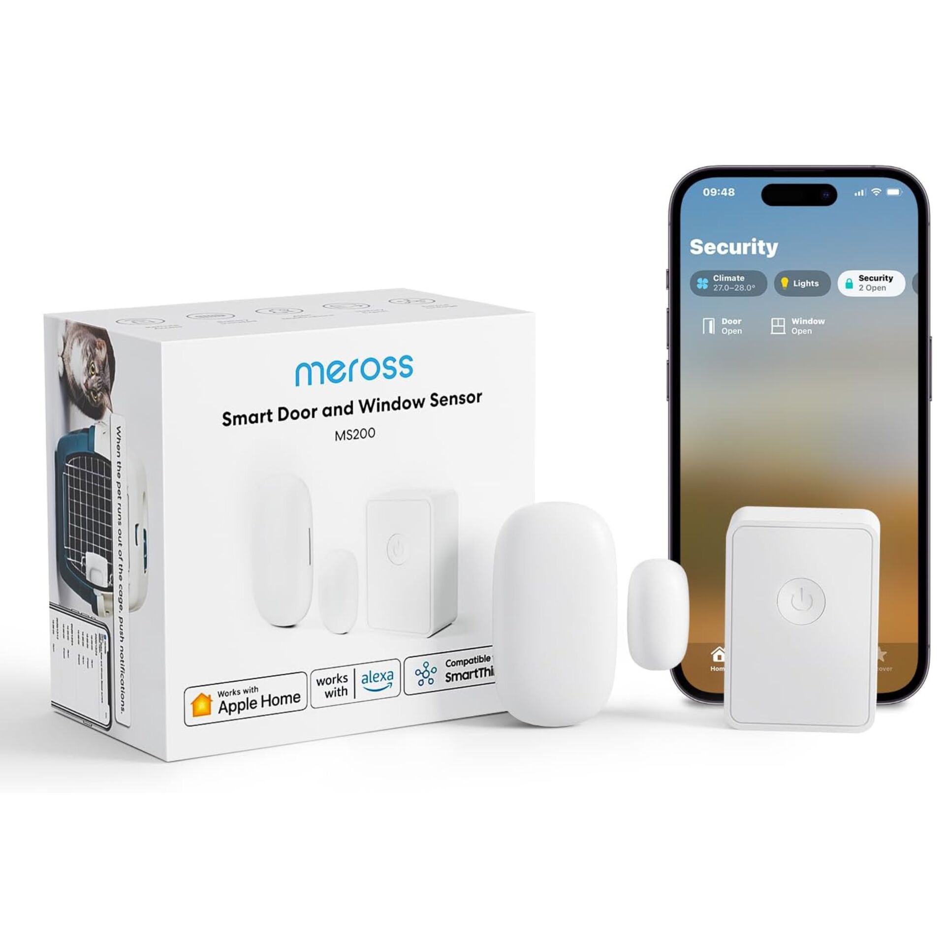 Meross Smart Tür-/Fenstersensor, Schließ-/Öffnungssensor