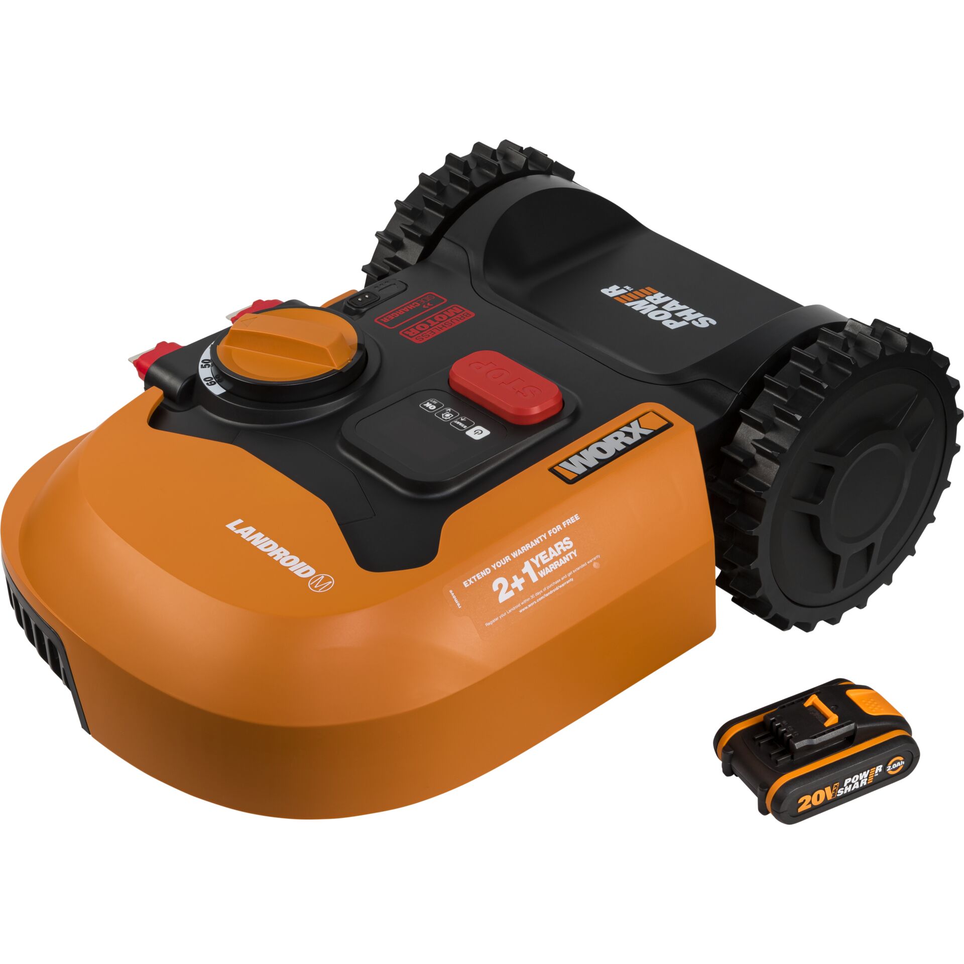 WORX WR141E Rasenmäher Rasenmähroboter Akku Schwarz, Orange