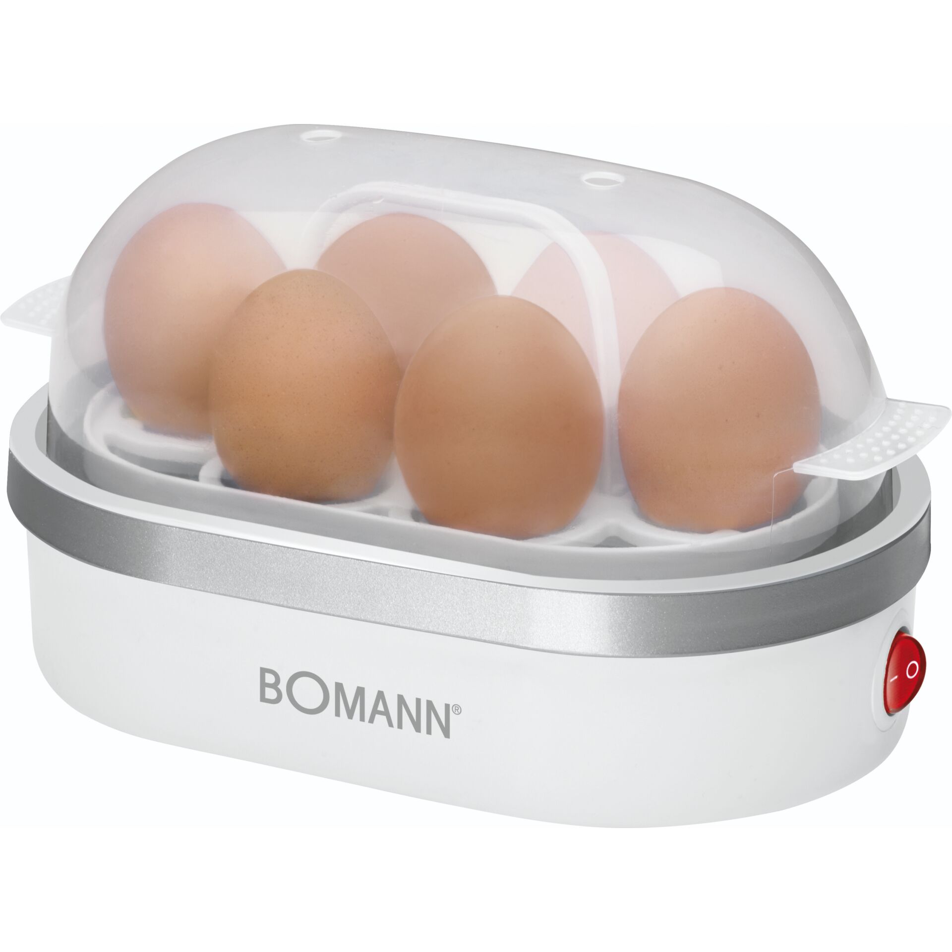 Bomann EK 5022 CB 6 Eier 400 W Silber, Transparent, Weiß