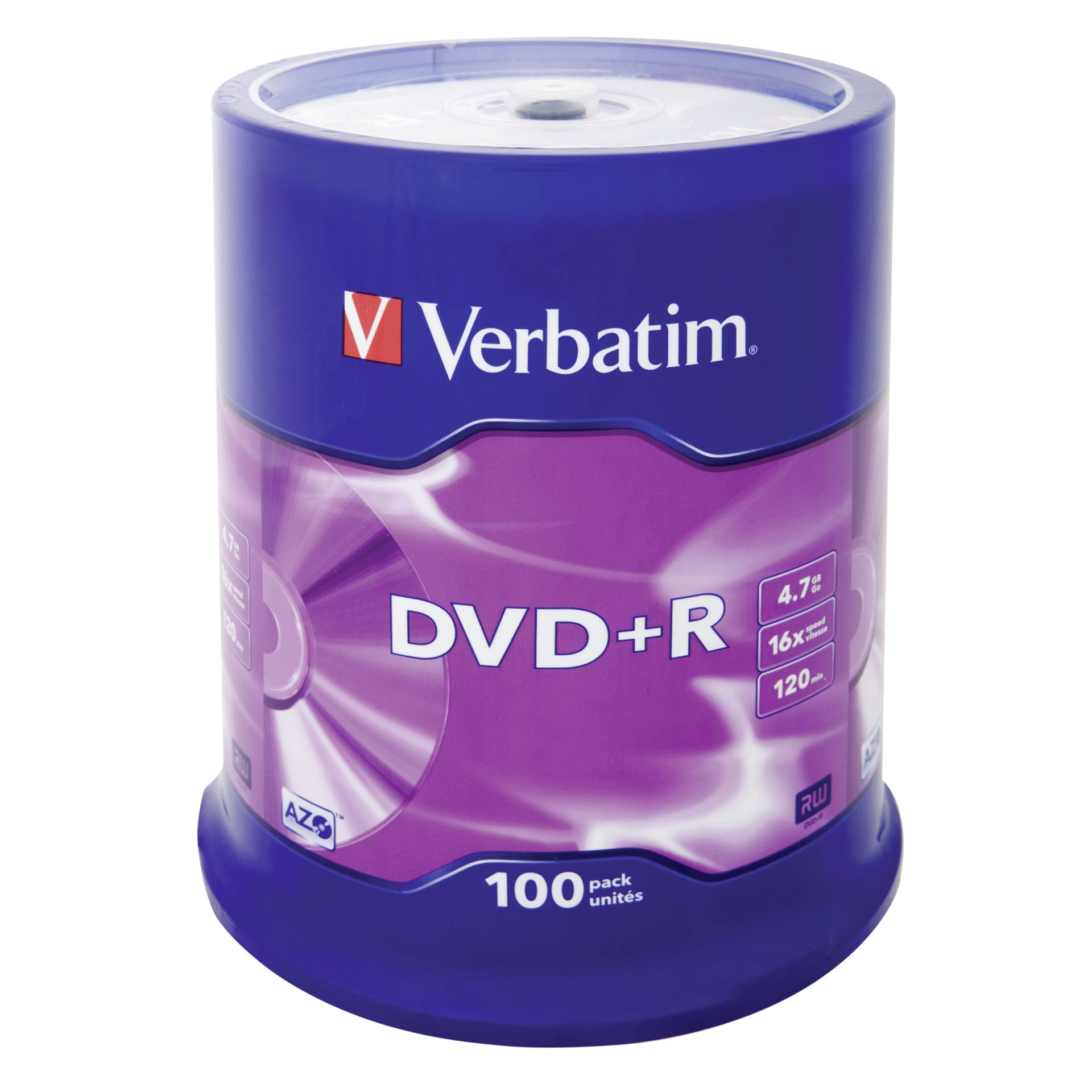 VERBATIM DVD+R 16x 100er Spindel 4.7GB DVD-Rohlinge 