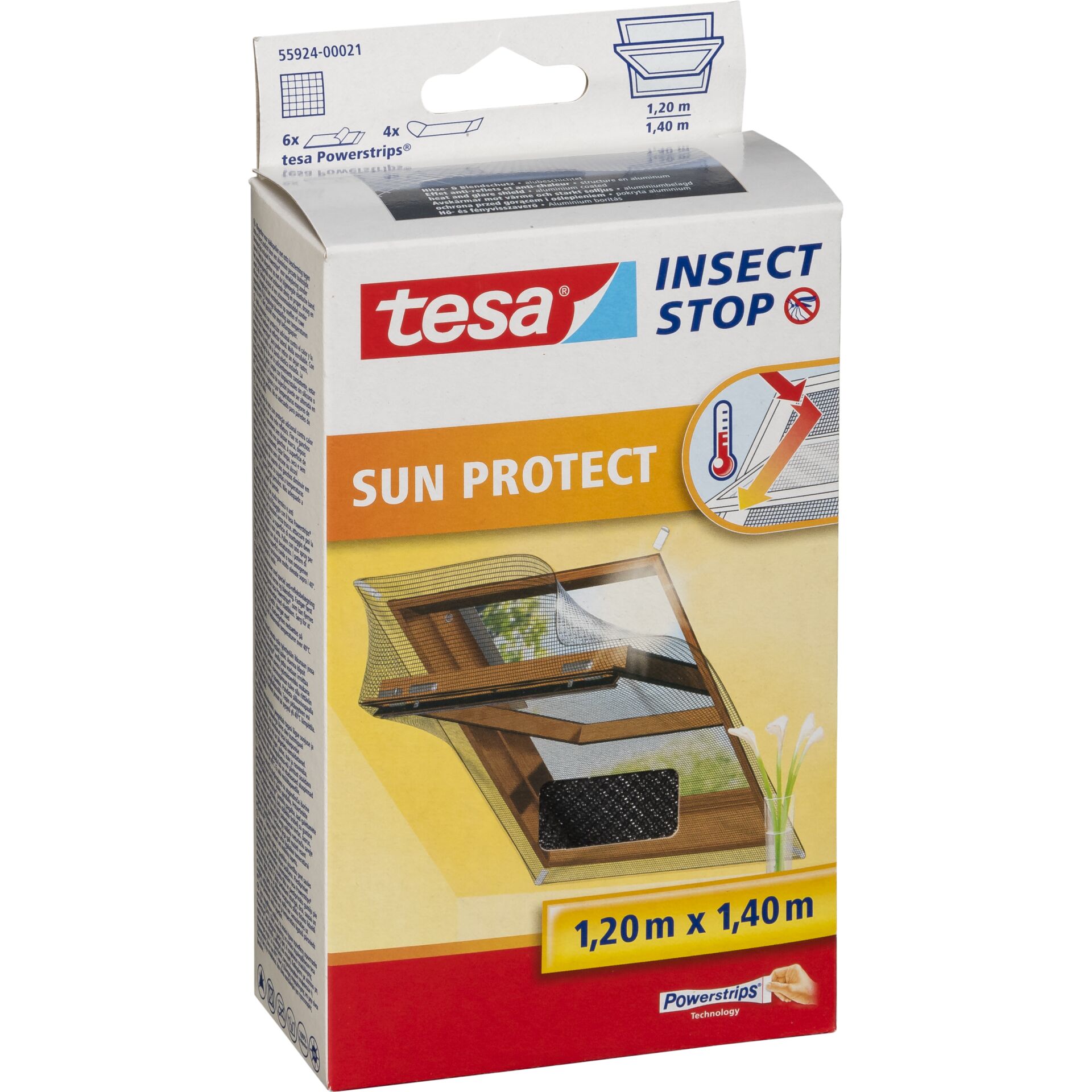 TESA Insect Stop Sun Protect Moskitonetz Fenster Silber