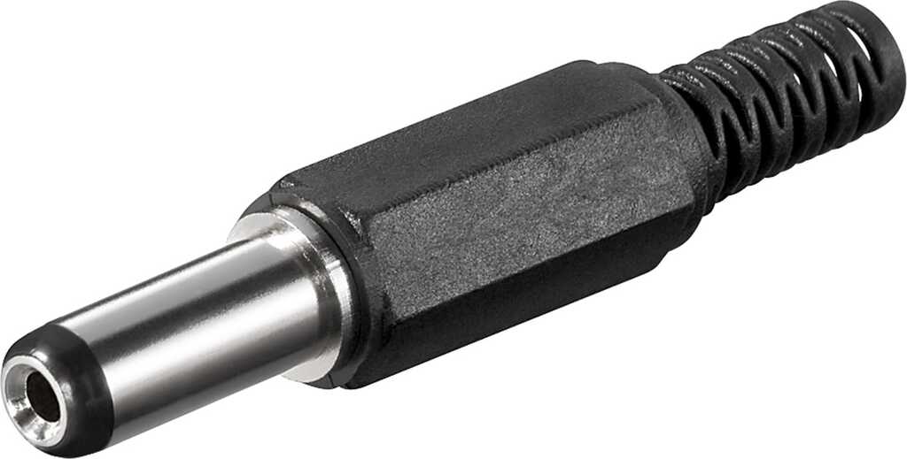 DC-Stecker Bohrung 2,1 x 5,5 mm mit Knickschutz 