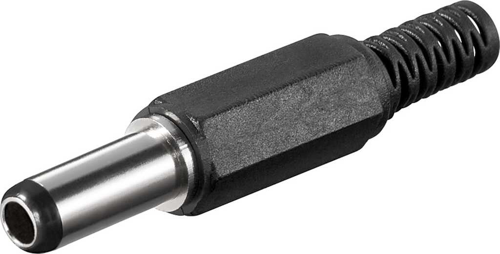 DC-Stecker Bohrung 2,5 x 5,5 mm mit Knickschutz 