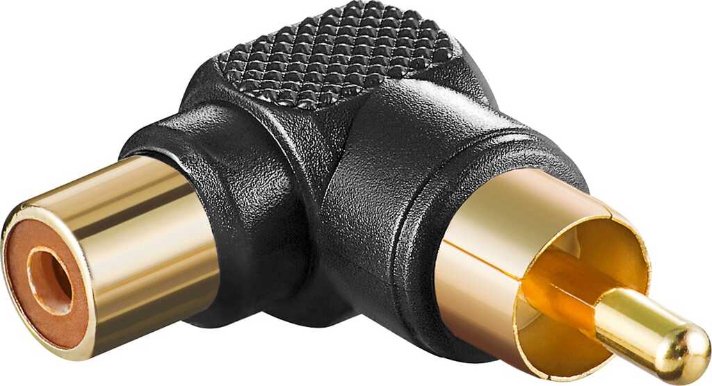 goobay Audio Adapter Cinch-Buchse > Cinch-Stecker schwarz gewinkelt