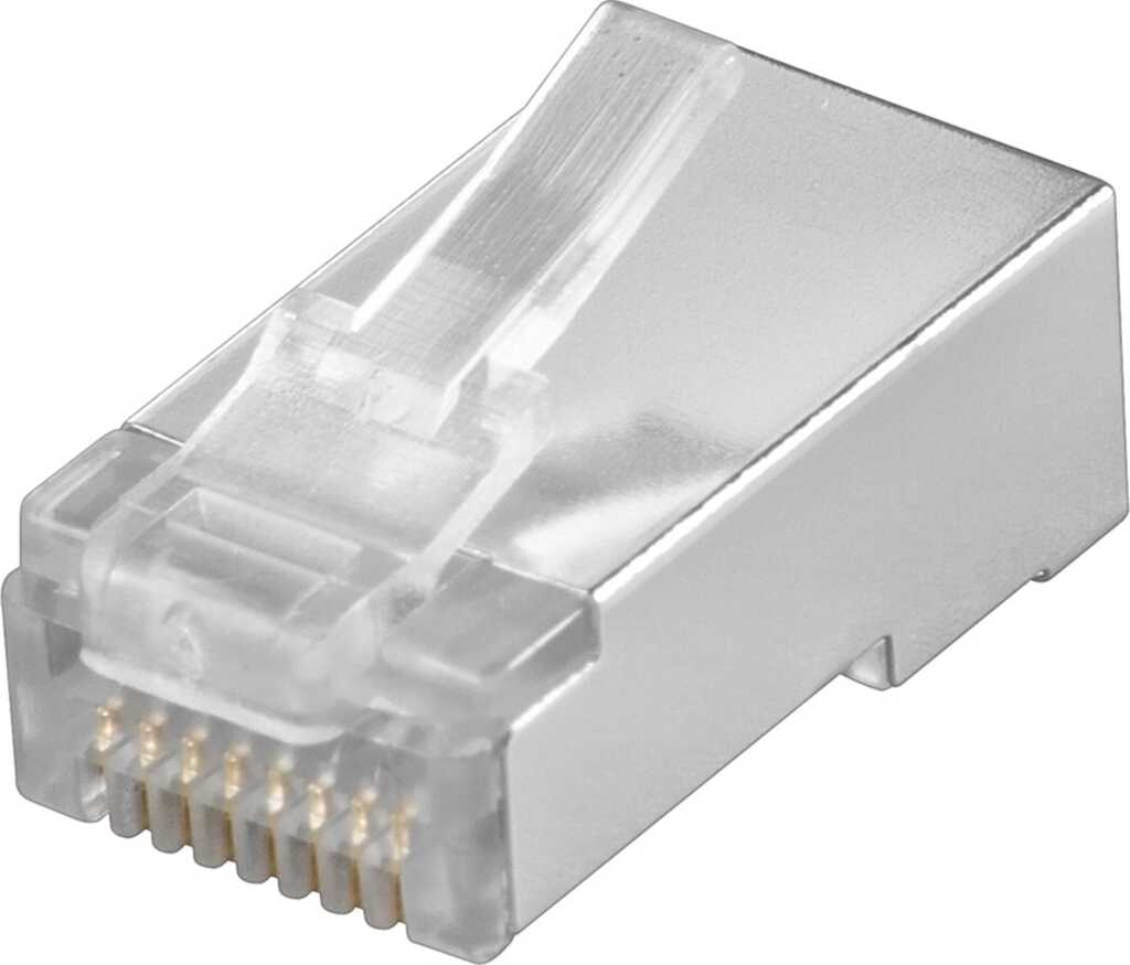 goobay RJ45 Stecker CAT 5e STP geschirmt, für Rundkabel 