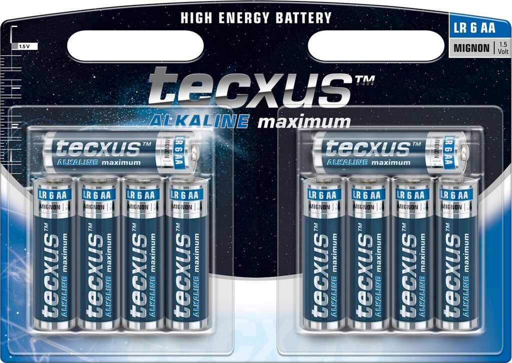 10er-Pack tecxus Alkalinebatterie AA (Mignon), LR6, 1,5 V 