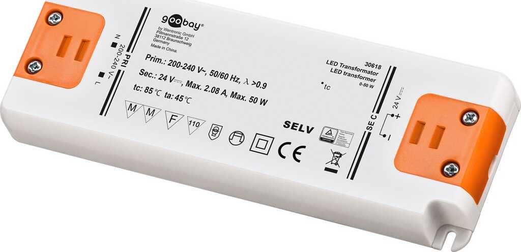 Goobay 30618 electronic transformer Für die Nutzung im Innenbereich geeignet Elektronischer Beleuchtungstransformator 50 W