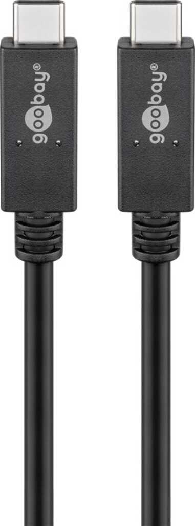 0,5m USB 3.2-Kabel Gen 1, Typ-C auf Typ-C stecker/ stecker (20 Gbit/s/ 5A/ 100 W) goobay, schwarz