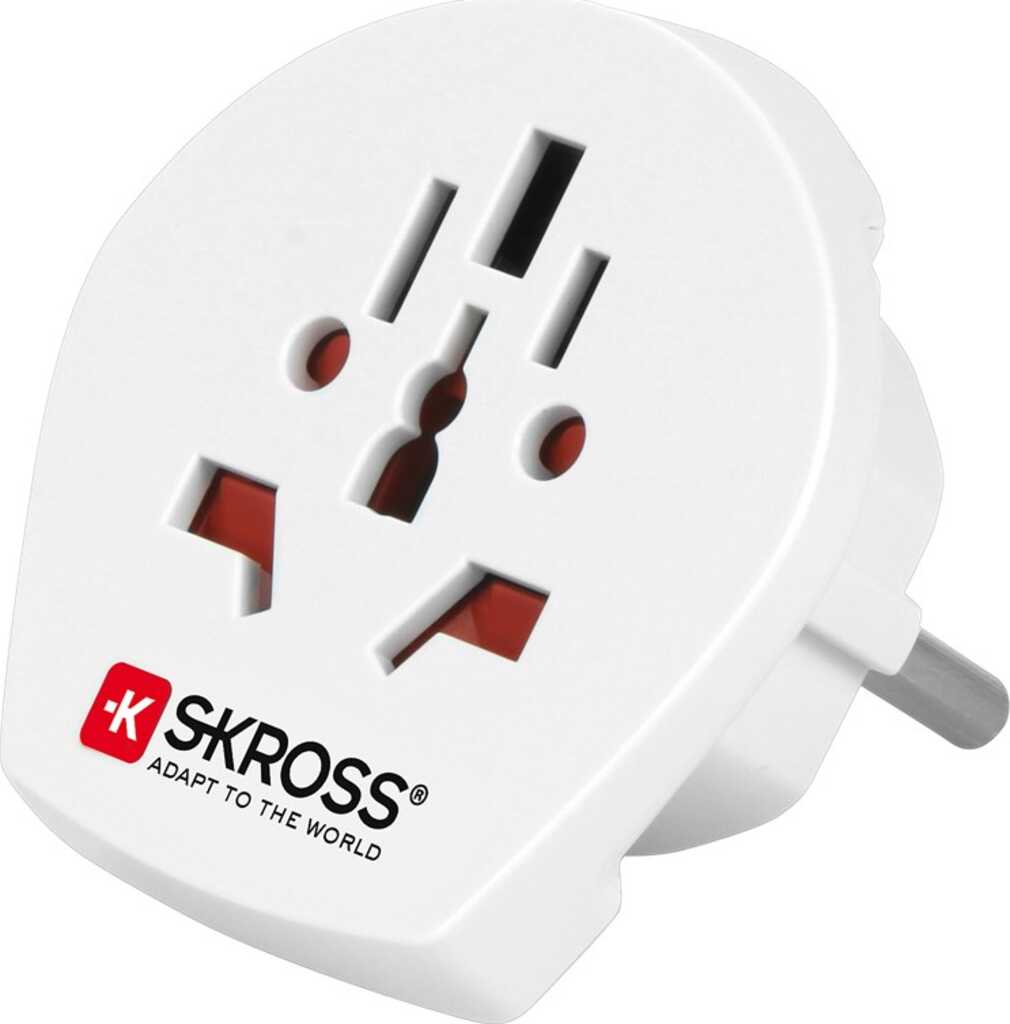 Skross 1500211-E Netzstecker-Adapter Typ F Universal Weiß