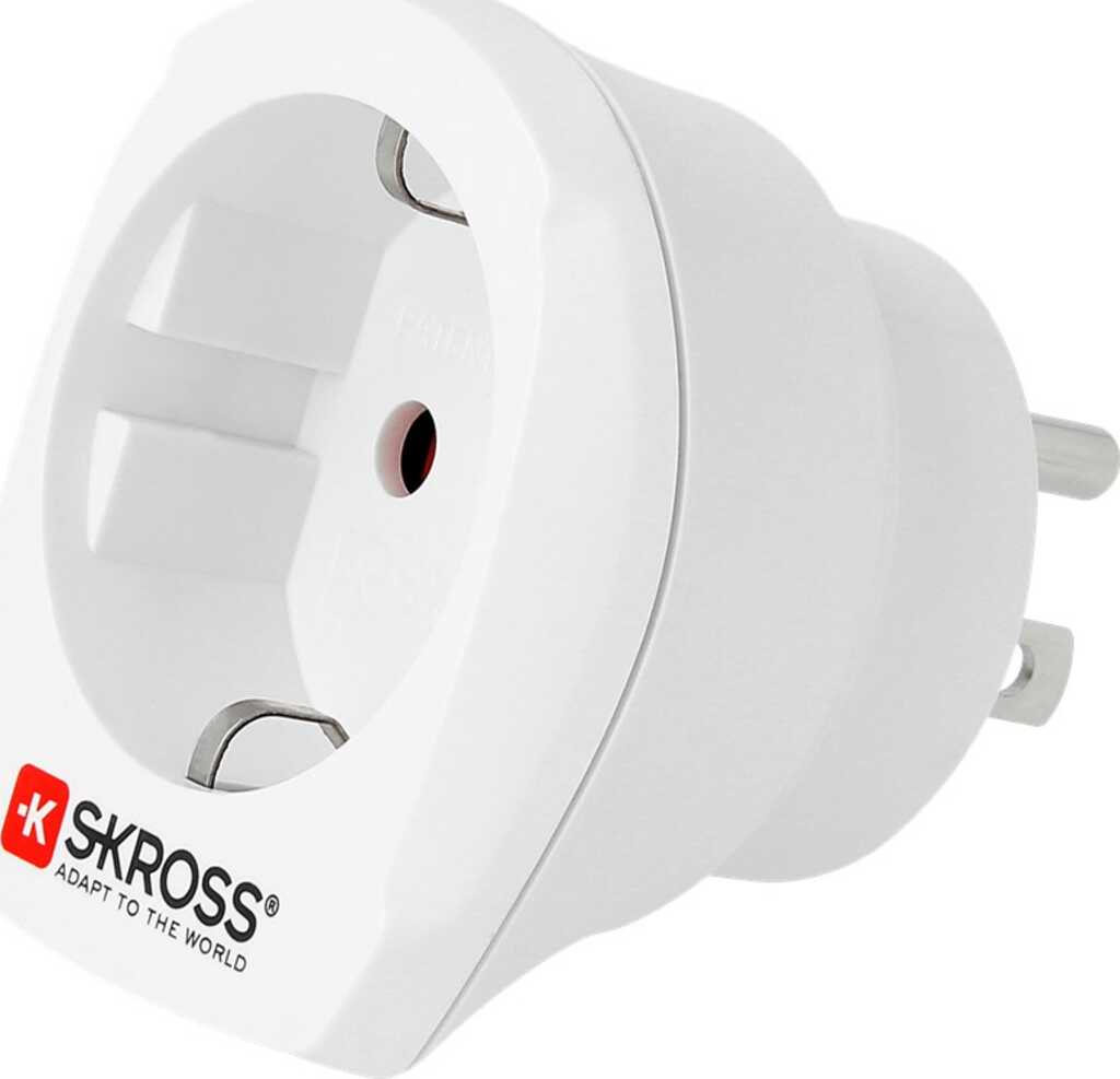 Skross 1.500203-E Netzstecker-Adapter Typ B Universal Weiß