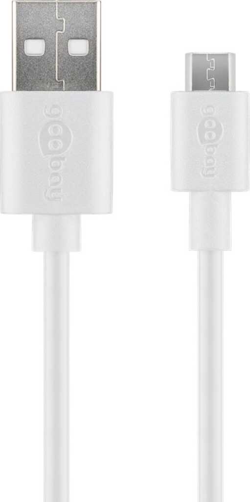 1,0m USB 2.0-Kabel TypA auf TypB micro goobay weiss 