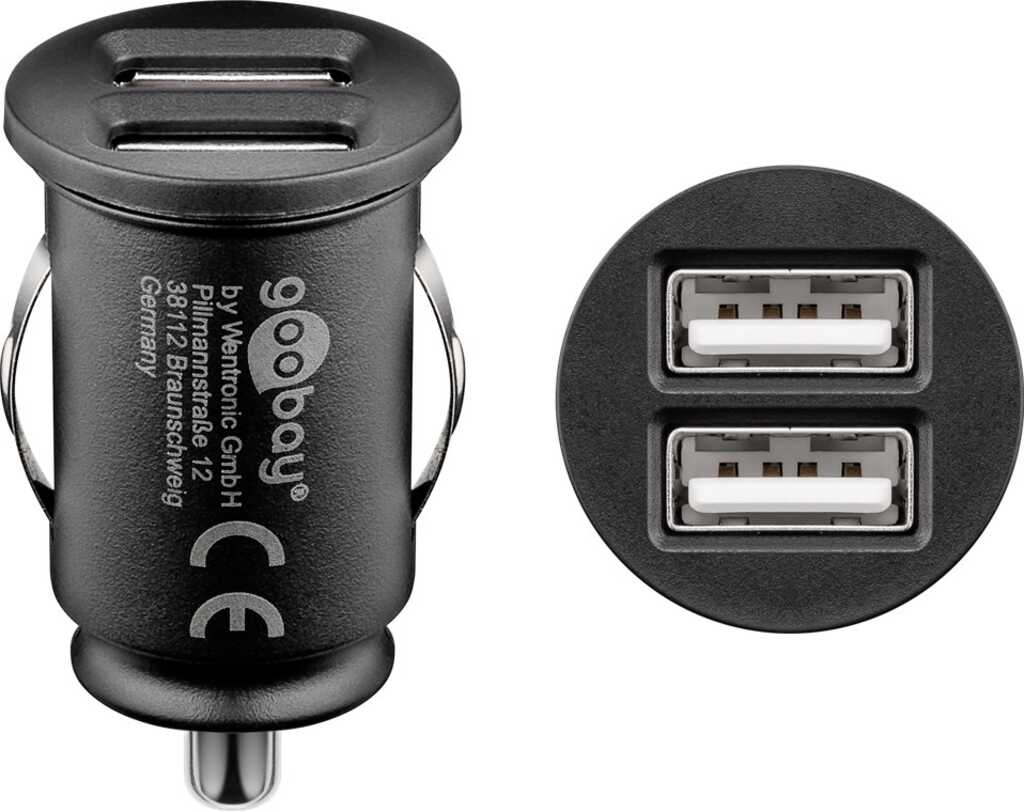 goobay USB-Autoladegerät 2,1A kompakte Stromversorgung 