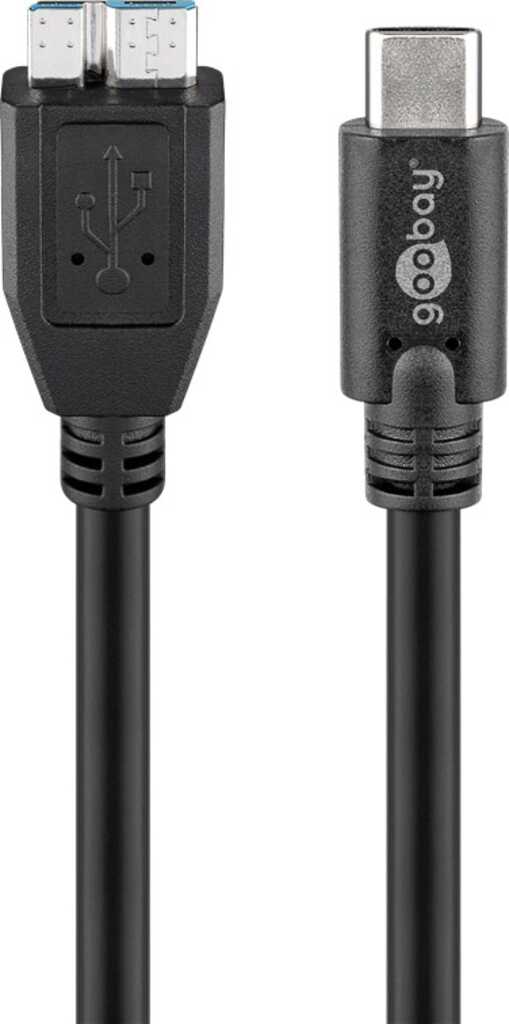 Goobay 44766 USB Kabel USB 3.2 Gen 1 (3.1 Gen 1) 1 m USB C Micro-USB B Schwarz