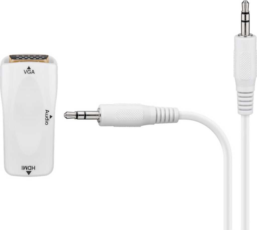 Kompakter HDMI zu VGA Adapter inkl. Audio, buchse/ buchse  + Klinke 3,5 mm (3-polig) goobay