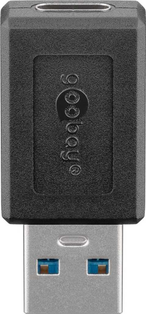 USB-Adapter, Typ-C auf Typ-A buchse/ stecker (5 Gbit/s) goobay, schwarz