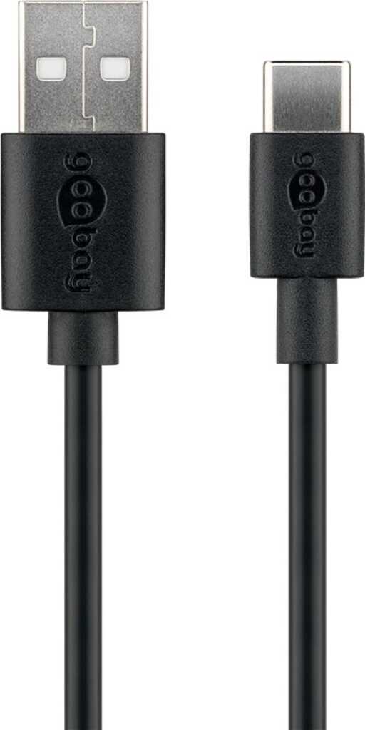 1.0m USB-C Lade- und Synchronisationskabel goobay schwarz 