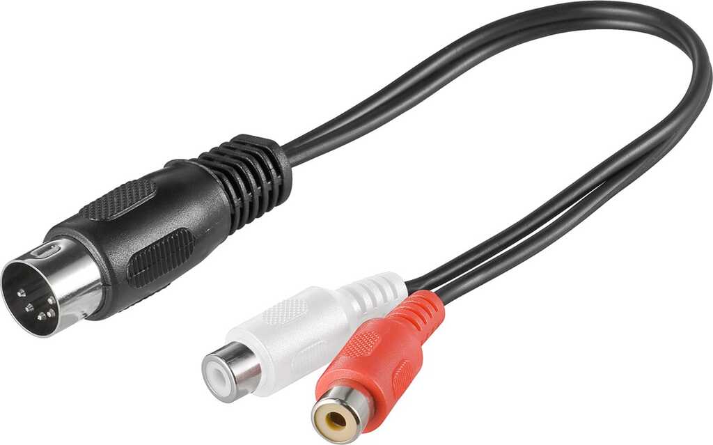 0,2m Audio Kabeladapter, DIN-Stecker zu stereo Cinch-Buchse goobay