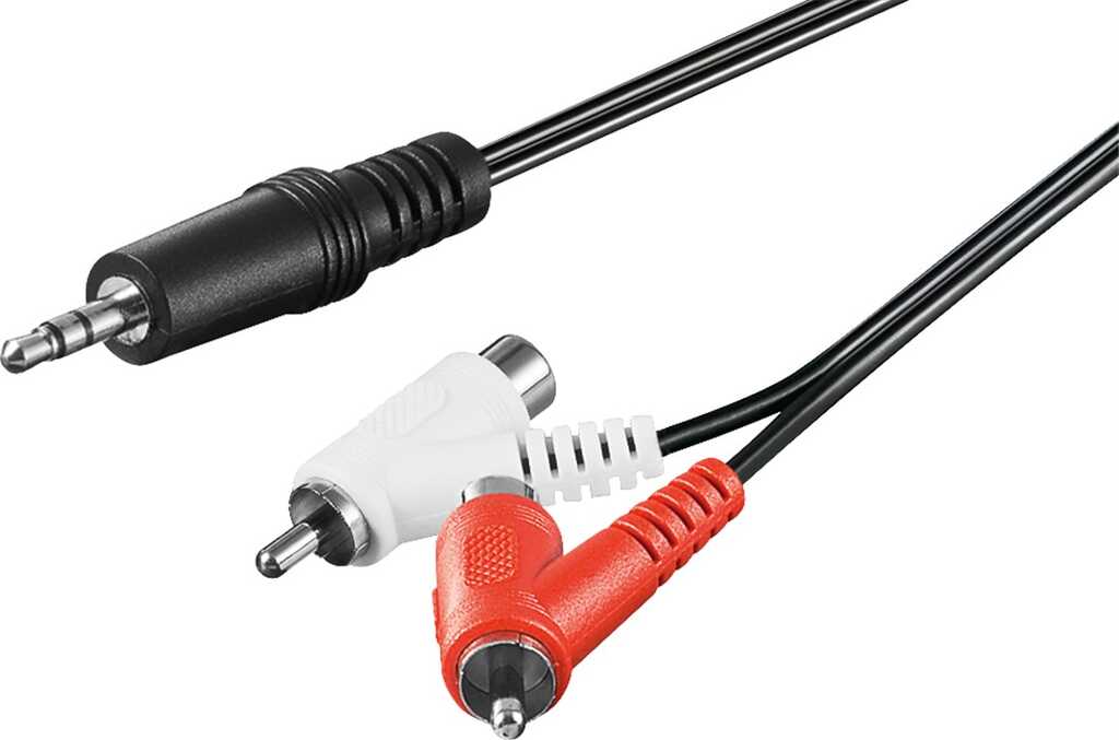 1,5m Audio Adapterkabel, 3,5 mm Stecker zu Cinch Stecker/ Buchse goobay