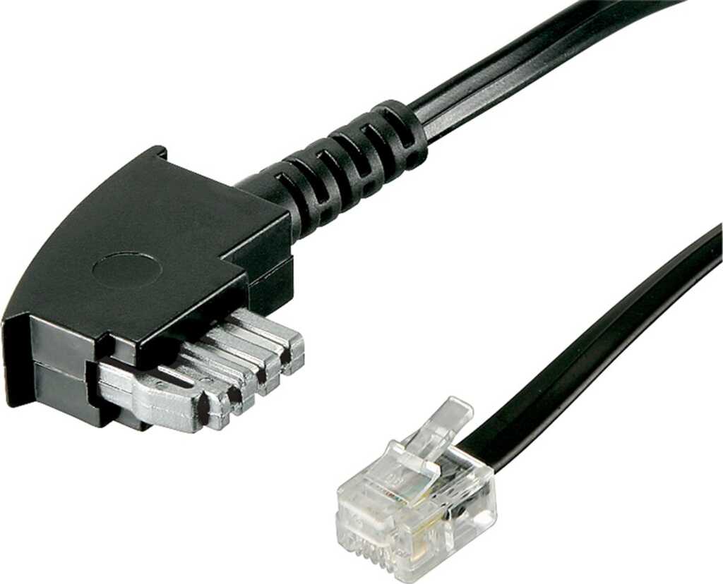 3m goobay Anschlusskabel, TAE-N Stecker > RJ11 Buchse, schwarz