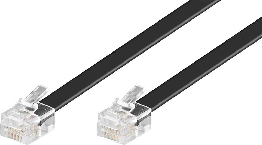 3m goobay Modularanschlusskabel, RJ12 Stecker > RJ12 Stecker, schwarz