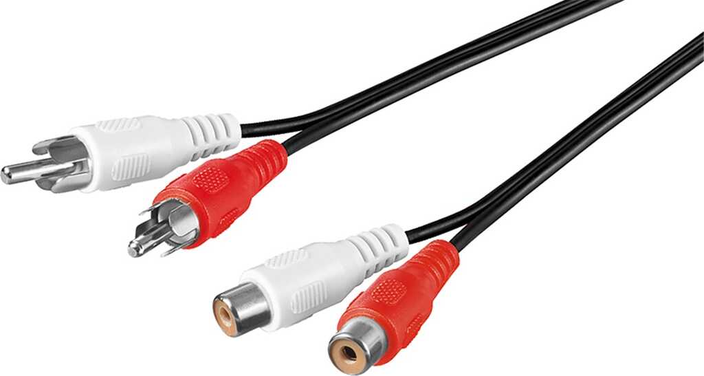 10m Audio-Verlängerung 2x Cinch stecker/ buchse schwarz goobay