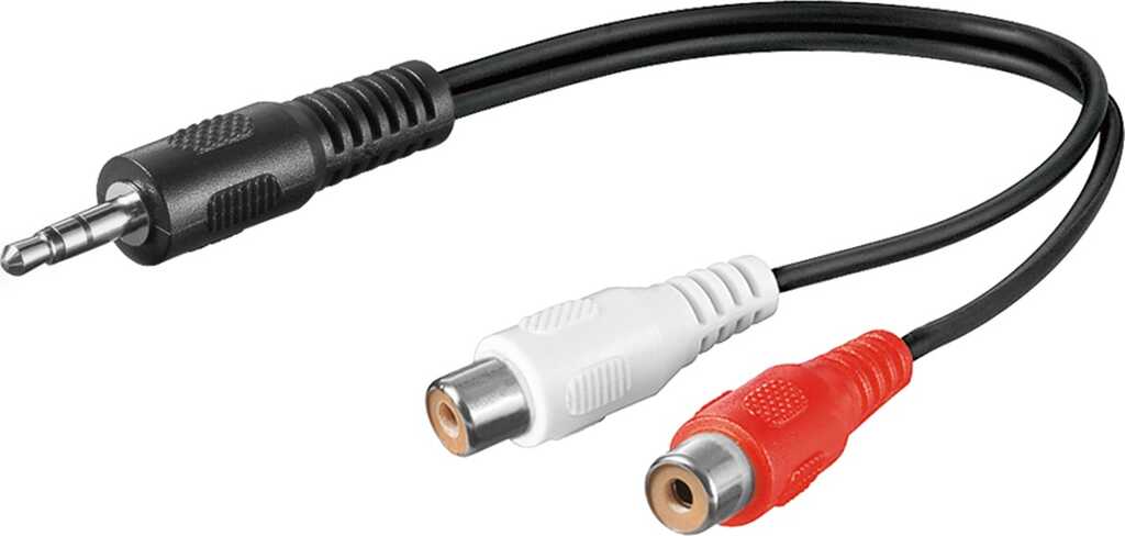 0,2m Klinke-/Cinch-Adapterkabel Klinke-Stecker 3-Pin, Stereo > Cinch-Buchse links/rechts