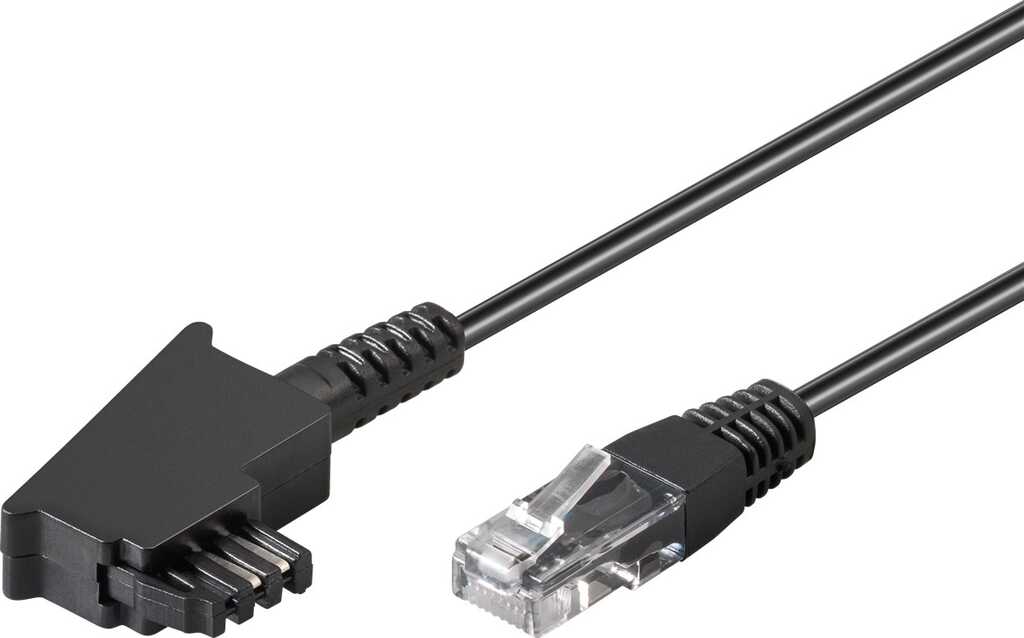 Goobay TAE-F DSL 8P2C 10m Telefonkabel Schwarz 