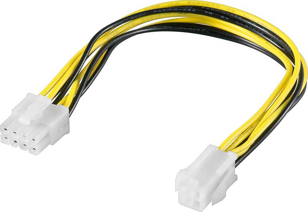 0,15m internes Stromkabel 8 Pin Stecker -> P4 4 pin Buchse 