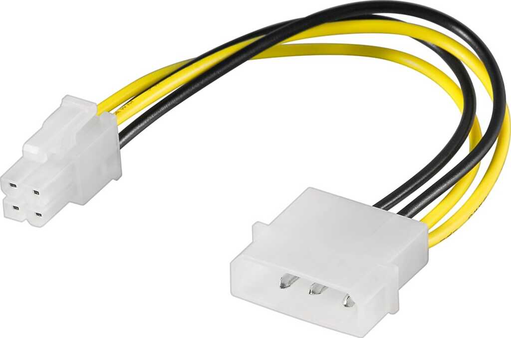 0,16m PC Stromkabel/Stromadapter, 5.25 Stecker zu ATX12 P4, 4 pin