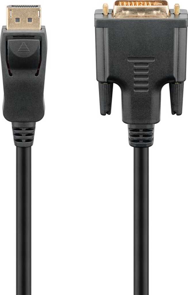 1m DisplayPort-Kabel 1.2 > DVI-D (24+1 pin) stecker/ stecker für Full HD 1080p/60Hz schwarz goobay