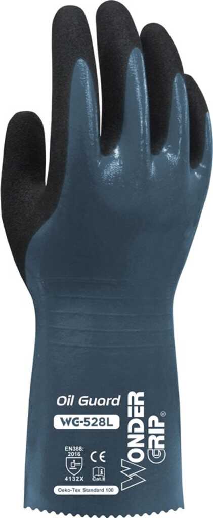 Wonder Grip WG-528L Werkstatthandschuhe Schwarz, Blau Nitrilschaum, Nylon 12 Stück(e)