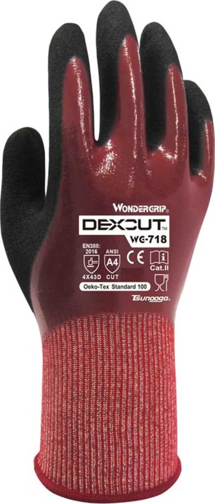 Wonder Grip WG-718 Werkstatthandschuhe Rot Nitrilschaum, Spandex 1 Stück(e)