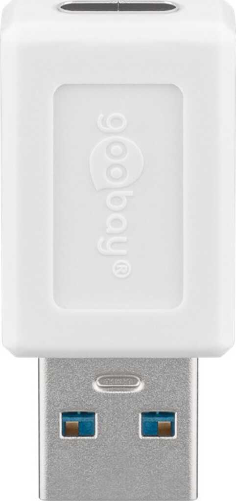 Adapter USB 3.0, Typ-C > Typ-A buchse/ stecker (5 Gbit/s) goobay, weiss