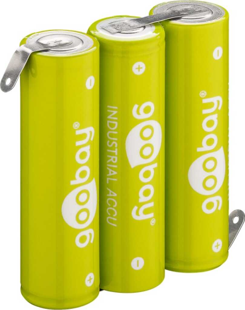 3x AA (Mignon) - 2100 mAh (NiMH), 3,6 V mit Lötfahne goobay