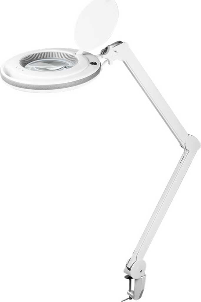 LED-Klemm-Lupenleuchte, 9 W 80-730 lm, dimmbar, 127mm Kristall-Glaslinse, 1,75-fache Vergrößerung, 3 Dioptrien