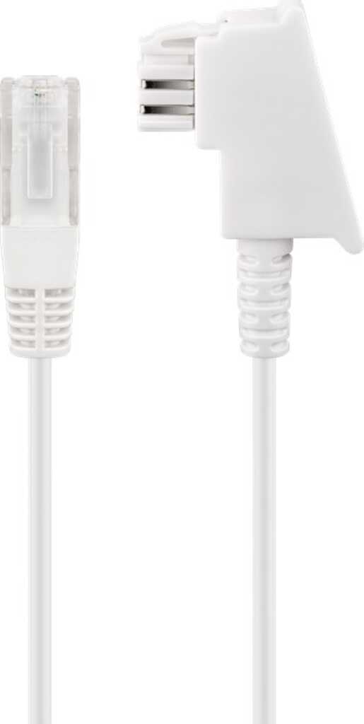 0,5m goobay DSL-/VDSL-Routerkabel, weiss Kupferleiter (CU), TAE-F-Stecker > RJ45-Stecker (8P2C)