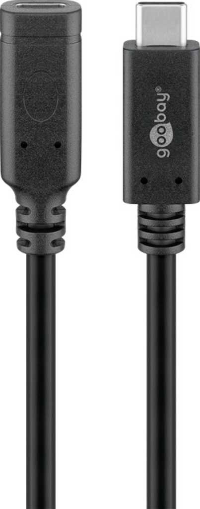 1m USB-C Verlängerung USB 3.2 Generation 2, schwarz USB-C-Stecker > USB-C-Buchse