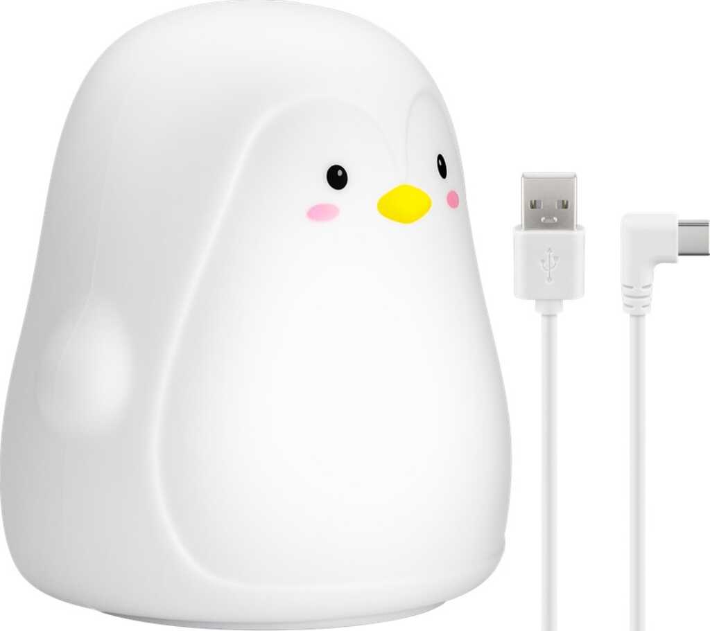 goobay LED-Nachtlicht Pinguin, 7 Farbwechsel (RGB-Licht), mit 3 Leuchtmodi, Touch-Sensor und Li-Ion-Akku 1200mAh