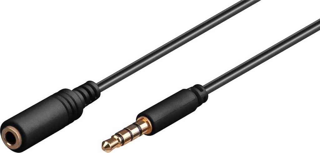 2m, 3,5 mm, Klinkeverlängerung, Buchs/ Stecker goobay