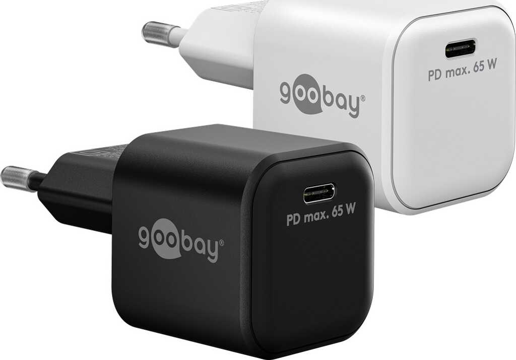 Goobay USB-C PD GaN Schnellladegerät Nano (65 W) schwarz 1x USB-C-Anschluss (Power Delivery)