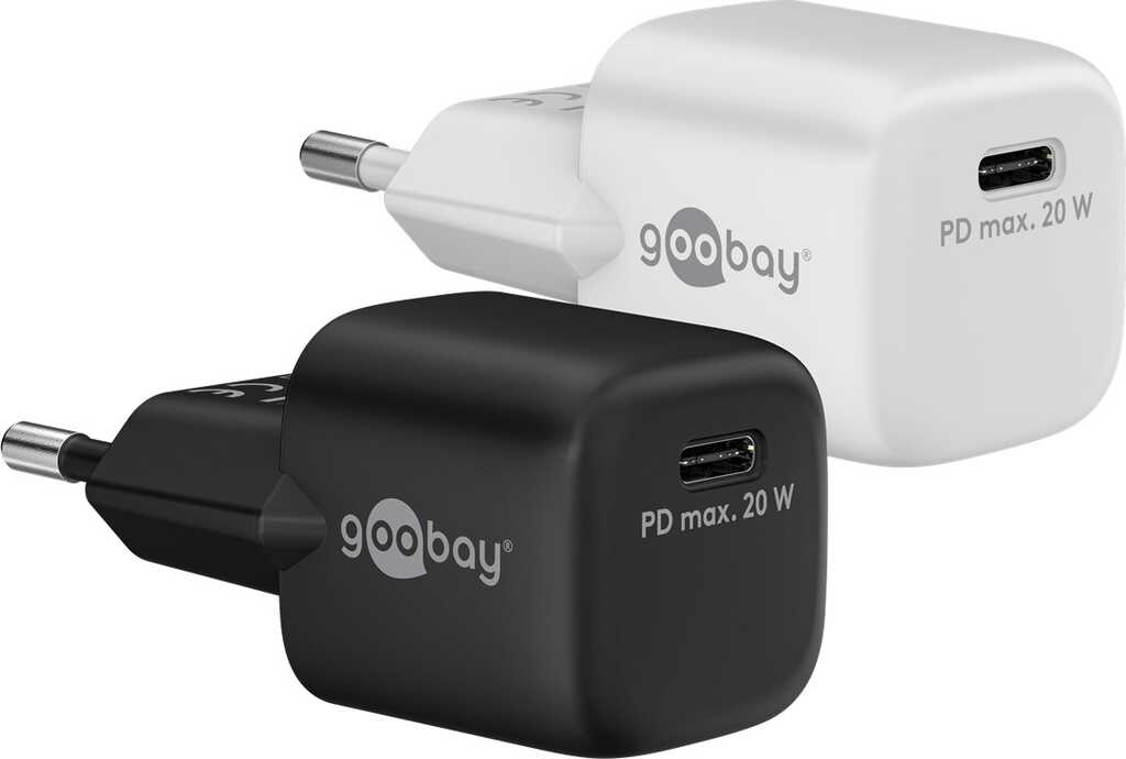 Goobay USB-C PD GaN Schnellladegerät Nano (20 W) weiß 1x USB-C-Anschluss (Power Delivery)