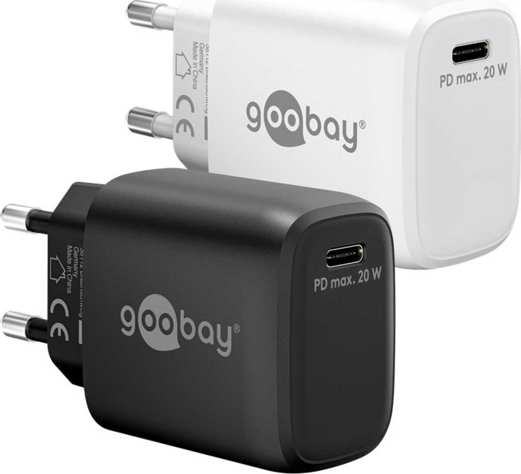 Goobay USB-C PD GaN Schnellladegerät (20 W) weiß 1x USB-C-Anschluss (Power Delivery)