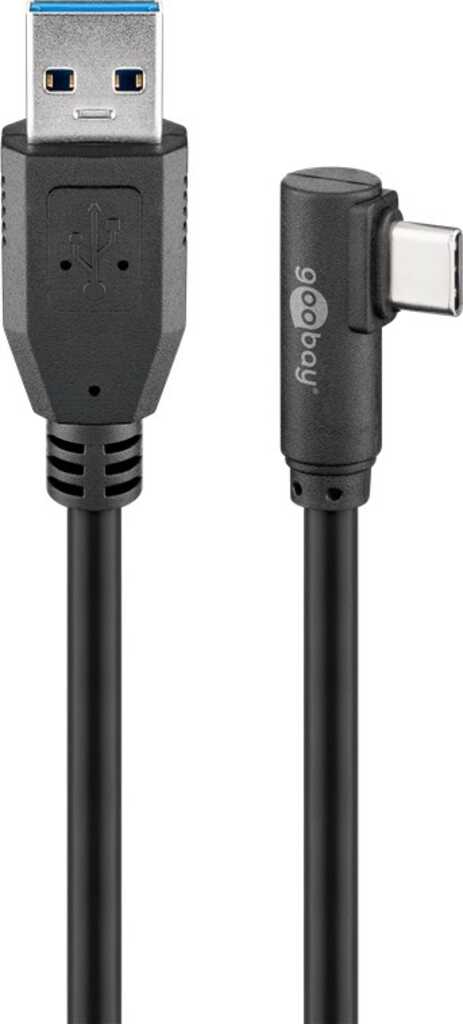 3m USB 3.0-Kabel, Typ A auf USB-C stecker/ stecker (5 Gbit/s/ 15 W), Sync & Charge, goobay, schwarz