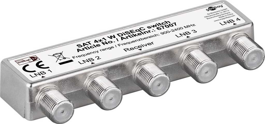 goobay DiSEqC 2.0 Umschalter 4x1 mit Wetterschutzhaube 