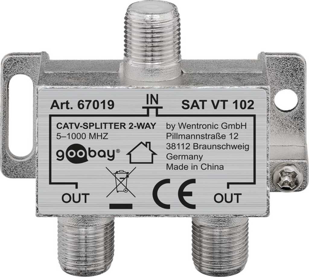 Goobay 67019 Kabelspalter oder -kombinator Kabelkombinierer Silber