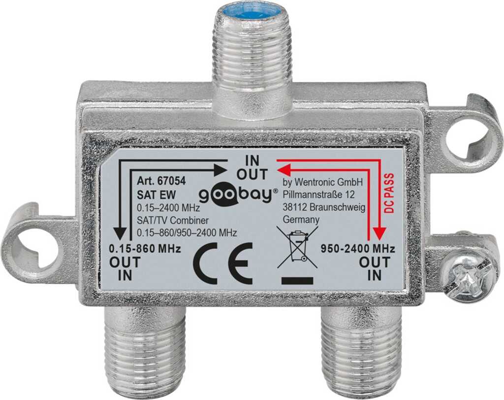 Goobay SAT EW Kabelkombinierer Silber