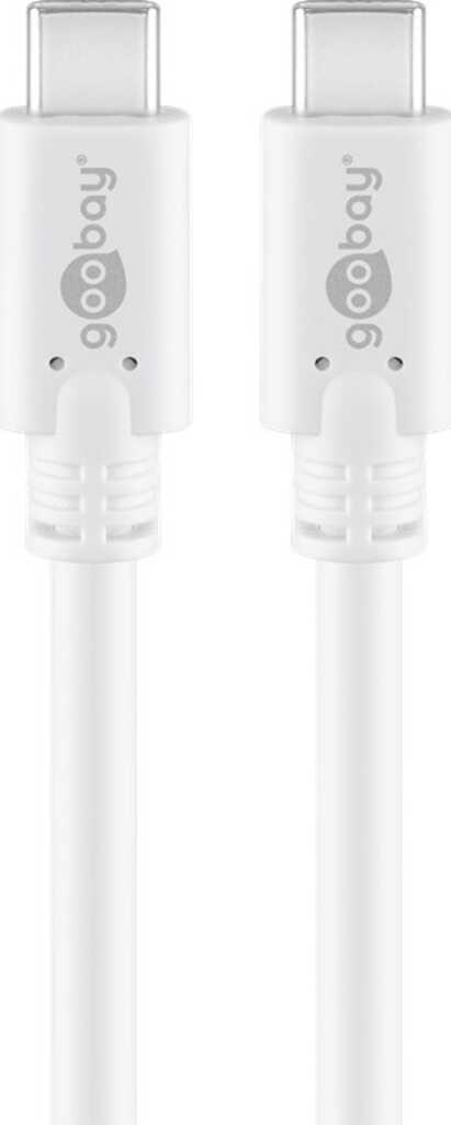 0,5m USB 3.2-Kabel Gen 1, Typ-C auf Typ-C stecker/ stecker (5 Gbit/s/ 3A/ 60 W) goobay, weiss