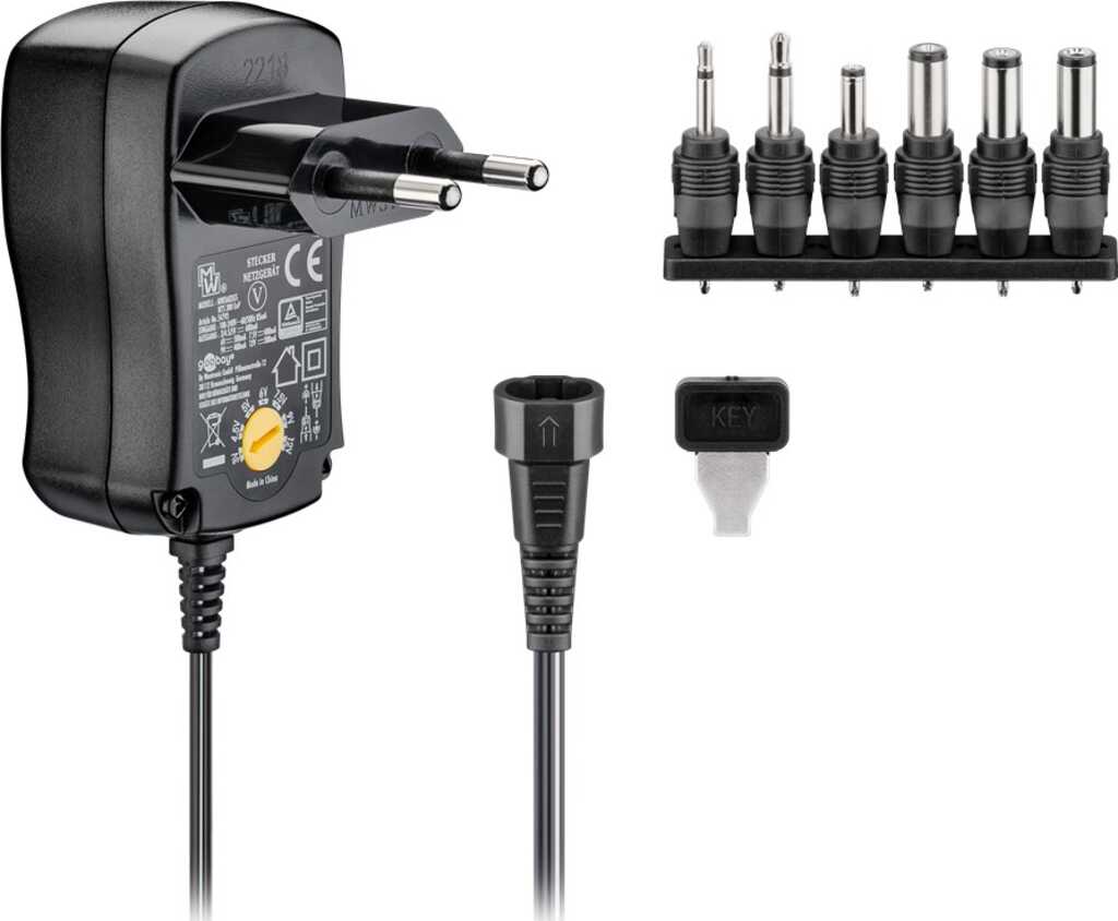 Goobay Universal-Netzteil (3 V - 12 V max. 7,2 W / 0,6 A) inkl. 6x DC-Adapter