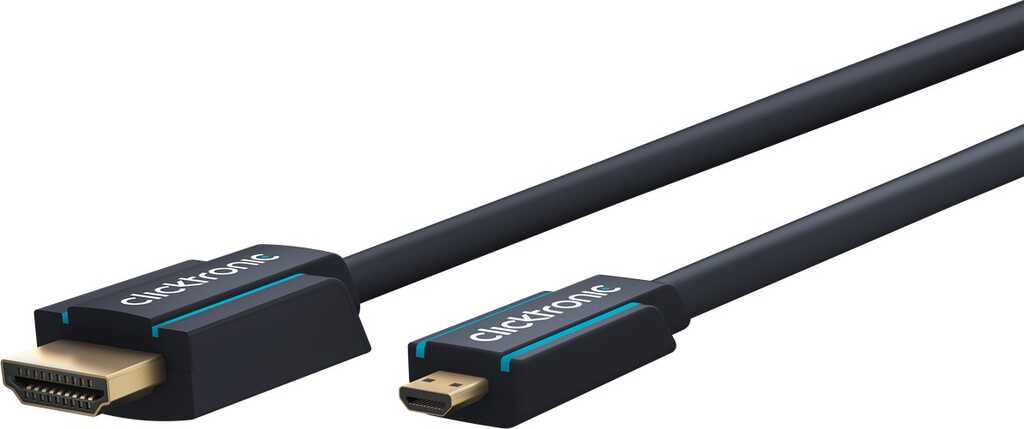 ClickTronic 1m Micro-HDMI Adapter HDMI-Kabel HDMI Typ D (Mikrofon) HDMI Typ A (Standard) Blau