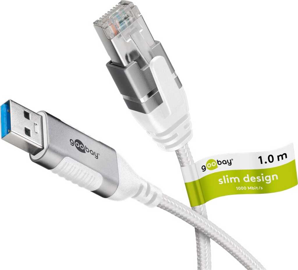 Goobay 74377 Kabeladapter USB 3.0 type A RJ45 Weiß